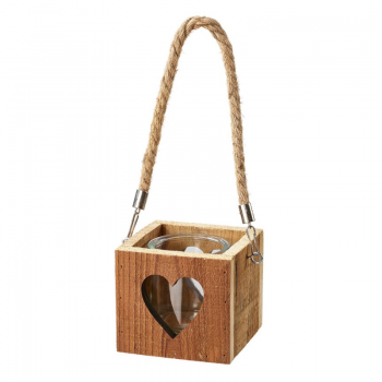 Holzlaterne "Herz" zum Hängen (10 cm)